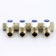 Коллектор UNI-FITT 3/4" 4 выхода 1/2' никелированный 
