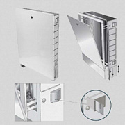Шкаф коллекторный металлический встраиваемый UNI-FITT 590х670-760х125-195 