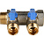 Коллектор STOUT c кранами 3/4" 2 выхода 1/2' (синие ручки) 