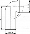 КОЛЕНО ДЛЯ УНИТАЗА 90°  ALСAPLAST